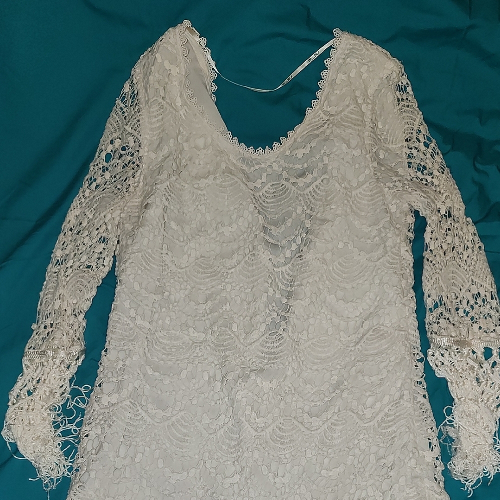 Miss Me White Lace Vintage Mini Dress